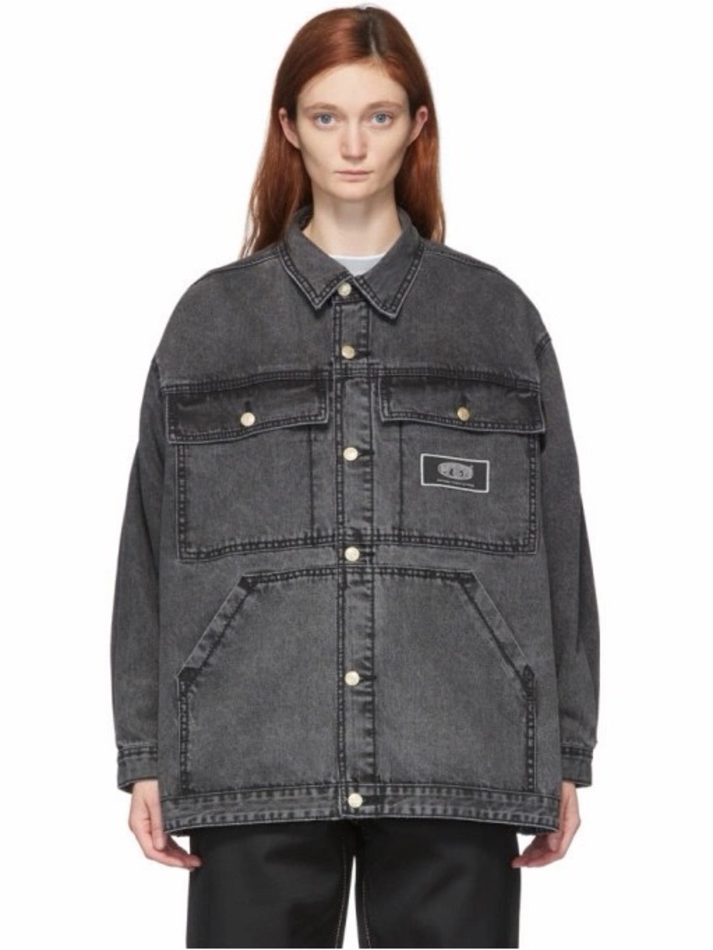 Eytys Washed Charcoal Oversized Denim Jacket